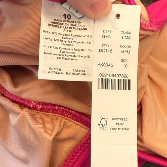 J. Crew Ruched V-Neck One Piece Suit Size 10 - Picture 8 of 8